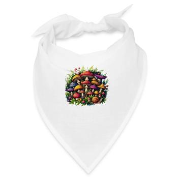 Mushrooms Magic Mushrooms Plain - Bandana - Weiß - Vorne