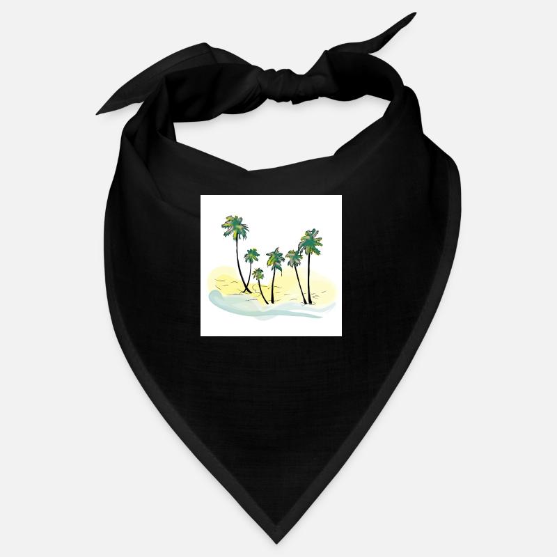 Paradise beach with Caribbean palm trees Bandana