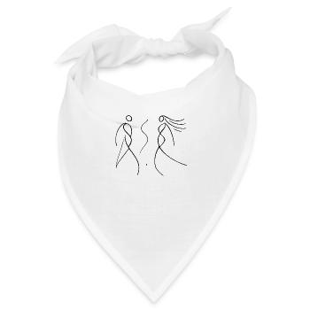 Lovers - Liebende - Bandana - Weiß - Vorne