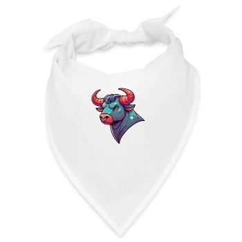 stier cartoon - Bandana - Weiß - Vorne