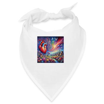 Das schwebende Herz - Bandana - Weiß - Vorne
