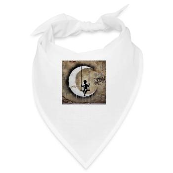 Kein Banksy - Schaukeln mit dem Mond - Bandana - Weiß - Vorne