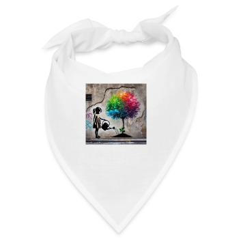 Kein Banksy - Wachstum im Beton - Bandana - Weiß - Vorne