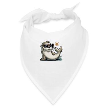 seehund sonnenbrille - Bandana - Weiß - Vorne