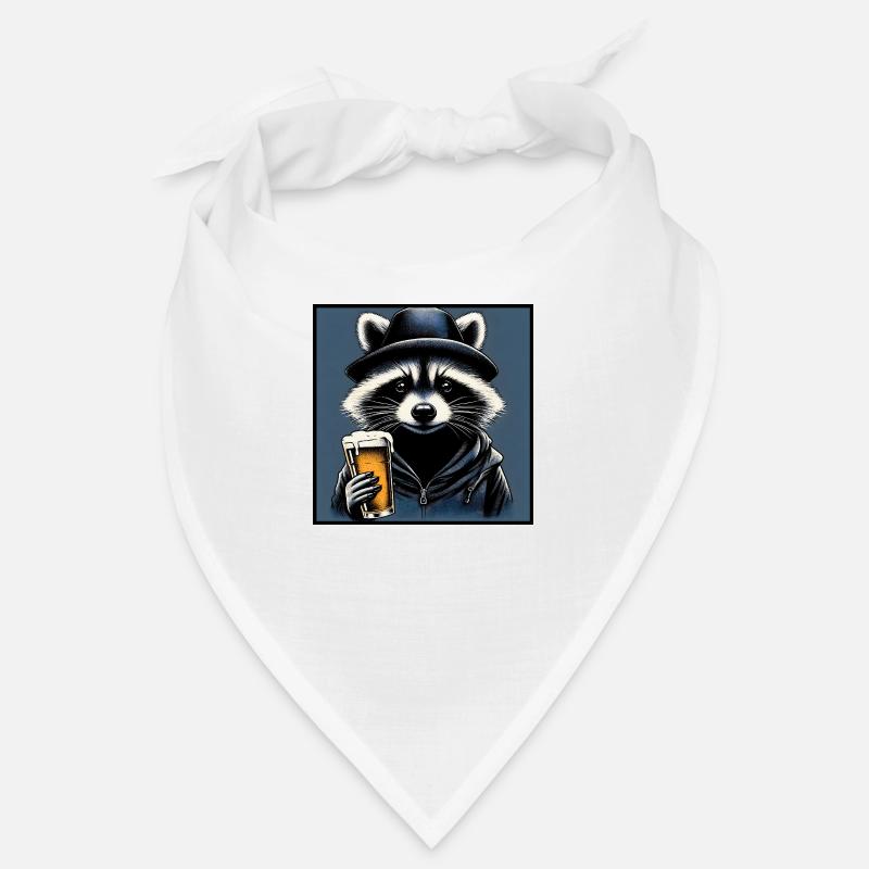 Waschbär mit Bier Bandana