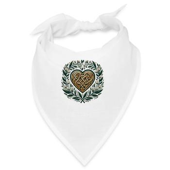 Keltische Kunst Herz Frühling Druide Heidnisches Kunstwerk - Bandana - Weiß - Vorne