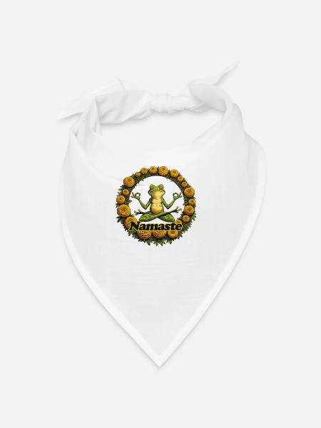 Namaste Meditating Frog Yoga Froggy - Bandana - white - Front