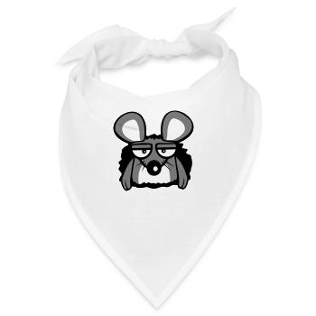 Maus Mauseloch Wand LochTraurig Müde Gelangweilt - Bandana - Weiß - Vorne