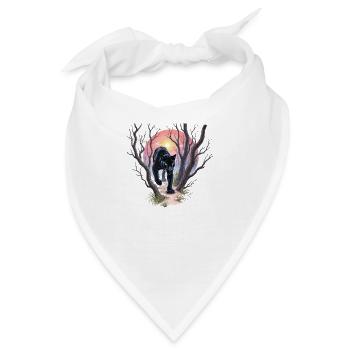 Panther auf der Jagd - Bandana - Weiß - Vorne