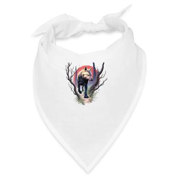 Wolf auf der Jagd - Bandana - Weiß - Vorne