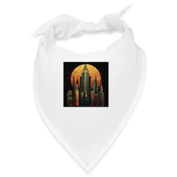 New York Art Deco - Bandana - Weiß - Vorne