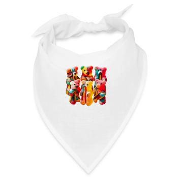 Gummibärchen mit abstraktem Muster - Bandana - Weiß - Vorne