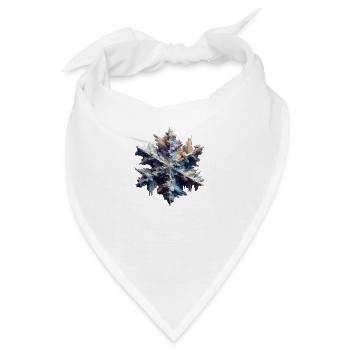 Abstrakte Darstellung einer Schneeflocke - Bandana - Weiß - Vorne