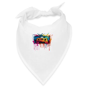 Retro Design Kassette - Bandana - Weiß - Vorne
