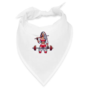 Pixel Power – 16-Bit Fitness Queen - Bandana - Weiß - Vorne
