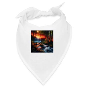 Wasserfall im Wald - Bandana - Weiß - Vorne