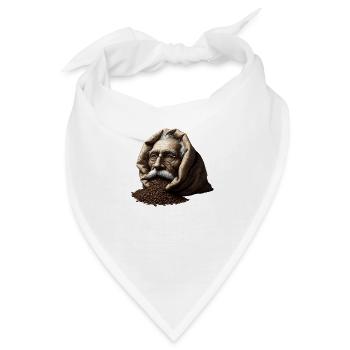 Mann in Kaffeebohnen - Bandana - Weiß - Vorne