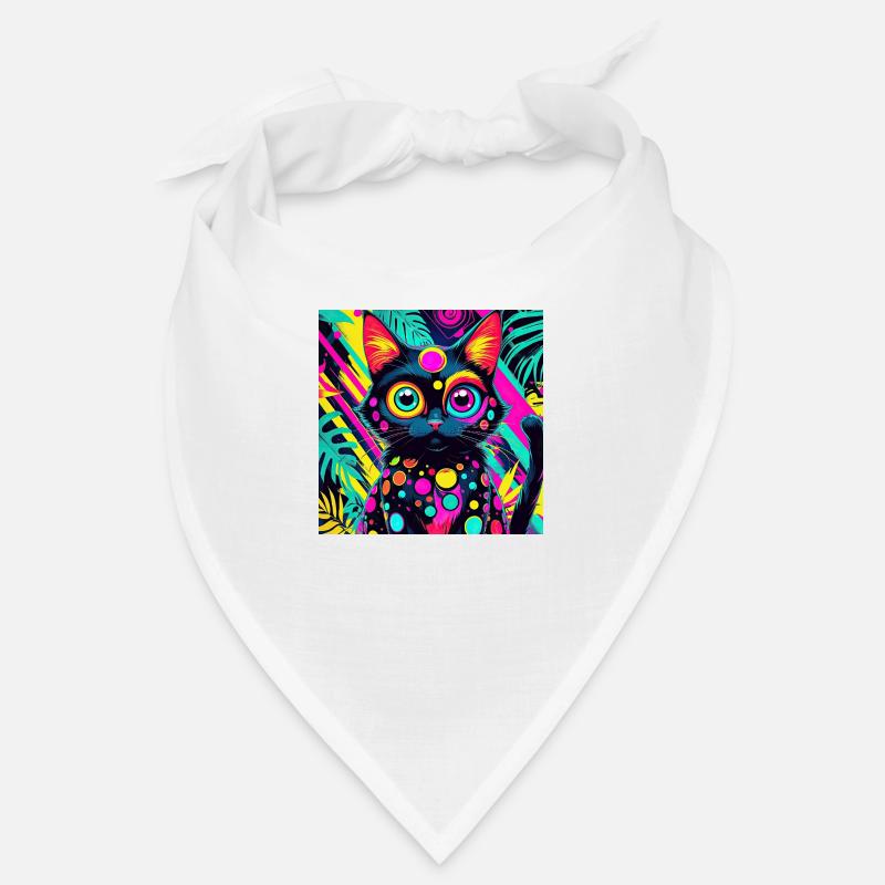 style de dessin animé de couleur néon chat chien art design cool Bandana