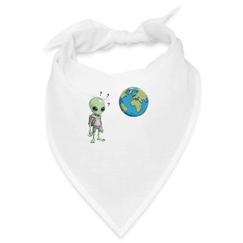 Alien und die Erde - Bandana - Weiß - Vorne