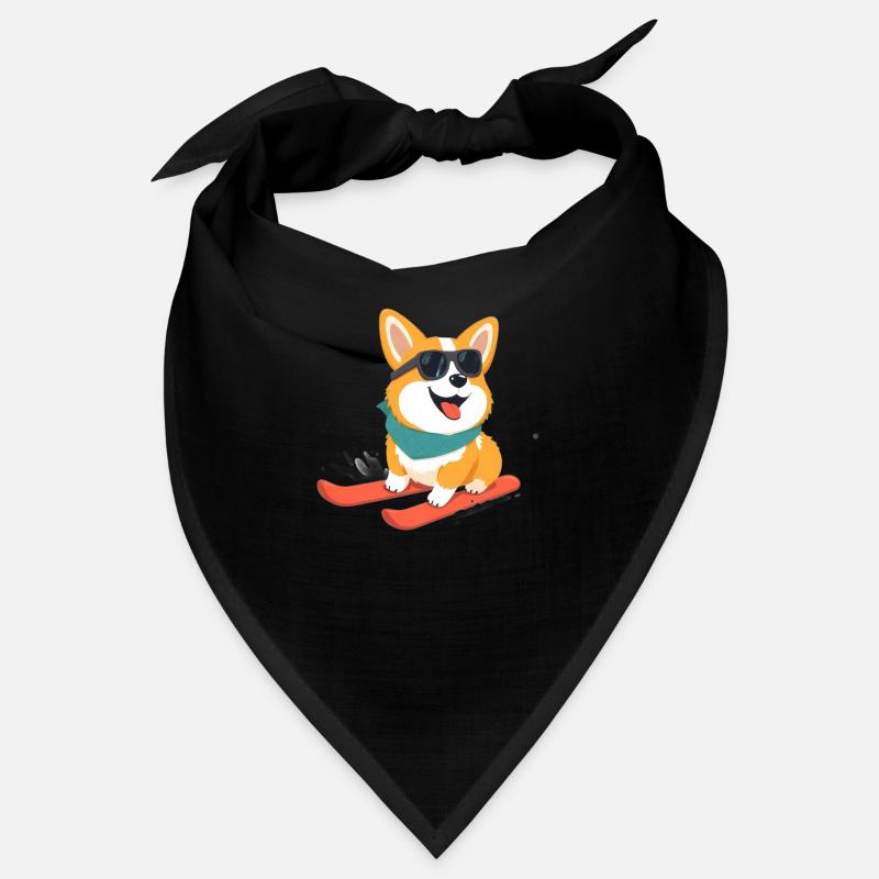 Cute Corgi Skiing Bandana