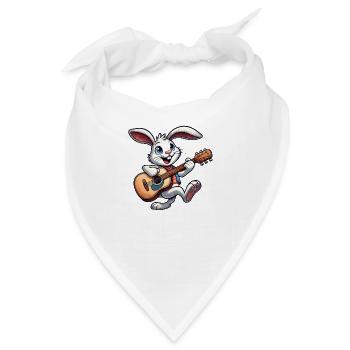 hase gitarre comic - Bandana - Weiß - Vorne
