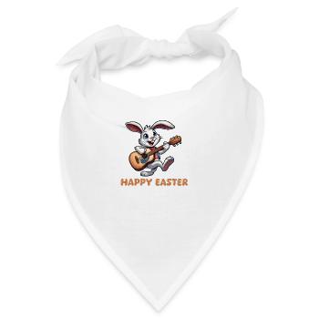 hase gitarre happy easter - Bandana - Weiß - Vorne