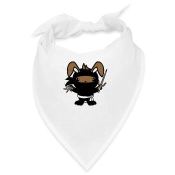 Hase Ninja Stern Kämpfer Japanischer Assassine - Bandana - Weiß - Vorne