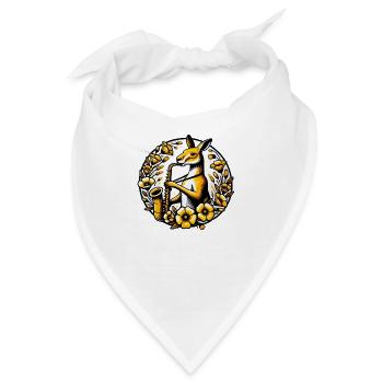 Saxophon Känguru - Bandana - Weiß - Vorne