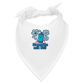 Dampfen mit Stil – Lustiges E-Zigaretten-Shirt - Bandana - Weiß - Vorne