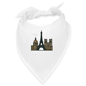 paris skyline - Bandana - Weiß - Vorne