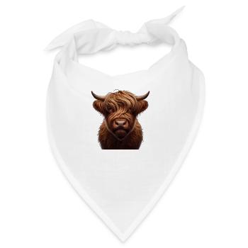 Hochland Rind Kopf 5 - Bandana - Weiß - Vorne