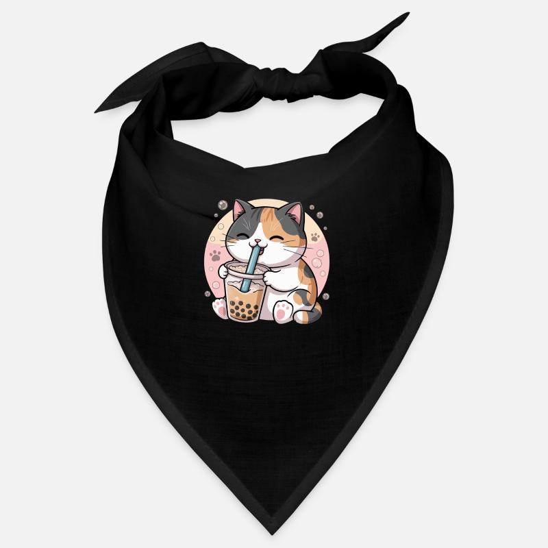 Cat Drink Bubble Tea Bandana