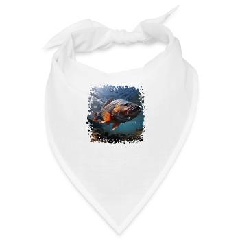 Ein kapitaler Barsch - Bandana - Weiß - Vorne
