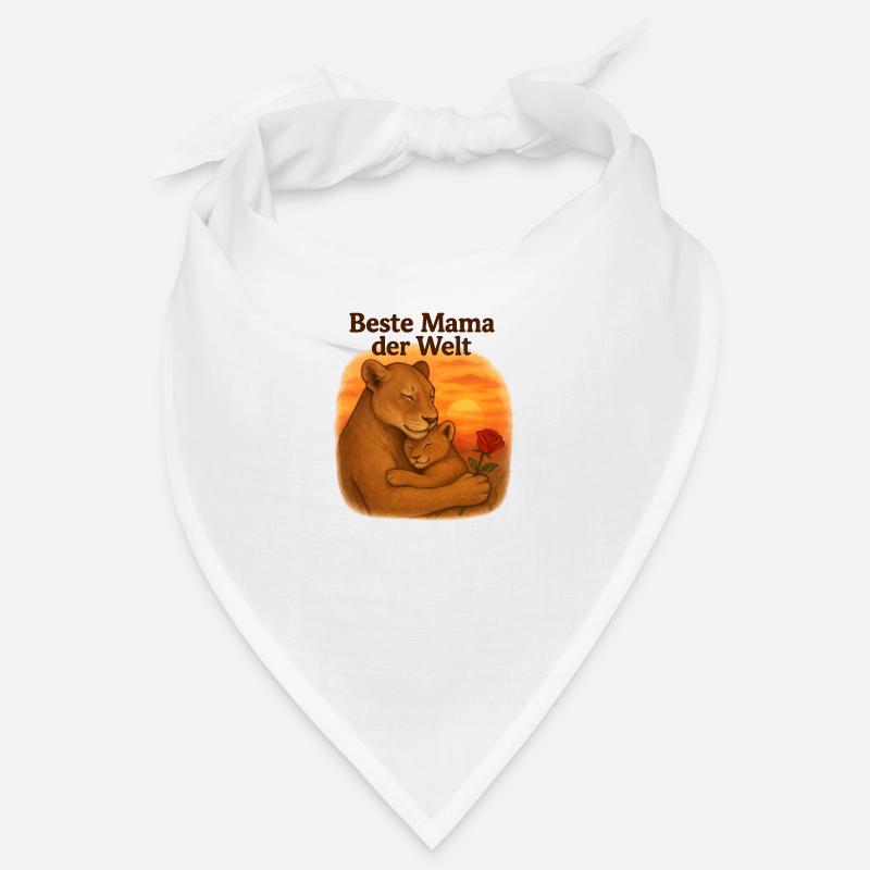 Muttertag Geschenke Löwen Mama - Bandana - Weiß