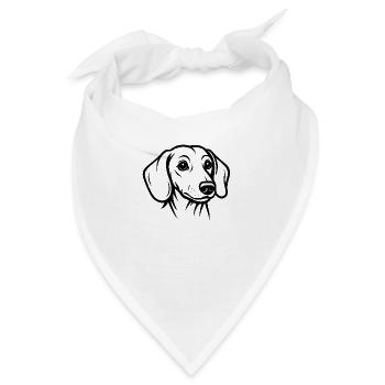TinyPaws Black & White Edition Dackel Style b - Bandana - Weiß - Vorne