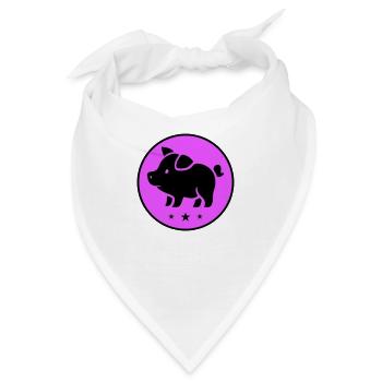 Schwein Ferkel Sau - Bandana - Weiß - Vorne