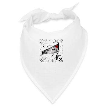 Anime-Mädchen mit roter Blume - Bandana - Weiß - Vorne