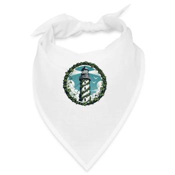 Vintage Efeu Leuchtturm - Bandana - Weiß - Vorne