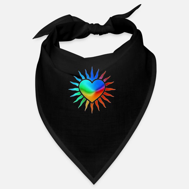 Rainbow Heart with Sun Rays Bandana