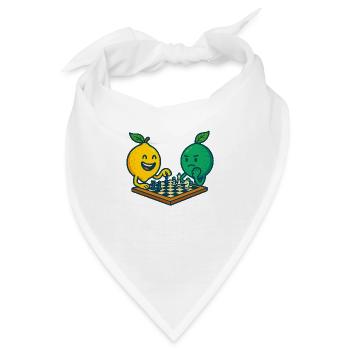Schachduell - Zitrone gegen Limette - Bandana - Weiß - Vorne