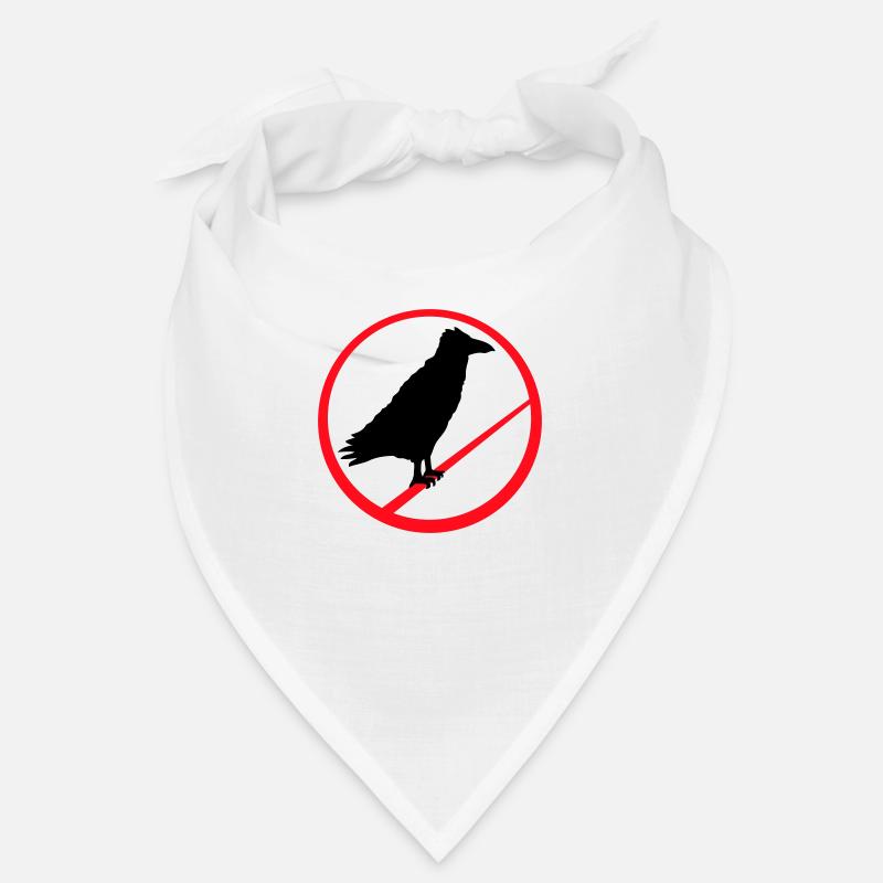 Rabe sitzen verboten Stange Seil Schild Hinweis Bandana