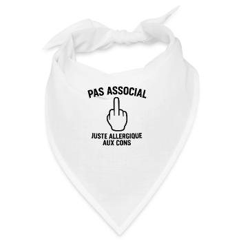 Nicht asozial, nur allergisch gegen Idioten - Bandana - Weiß - Vorne