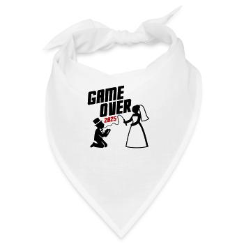 Game Over 2025 Ehe Paar Hochzeit - Bandana - Weiß - Vorne