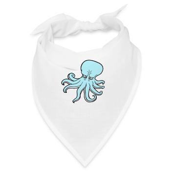 Oktopus Kraken Tintenfisch Kopffüßer Böser Blick - Bandana - Weiß - Vorne