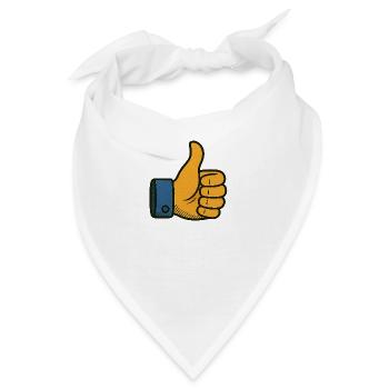 Daumen hoch – Retro-Zustimmung mit Stil - Bandana - Weiß - Vorne