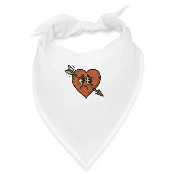 Liebeskummer – Herz trifft Pfeil - Bandana - Weiß - Vorne