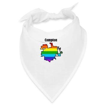 Compton Regenbogen - Bandana - Weiß - Vorne