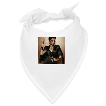 Powerful glamorous woman in a black suit gold - Bandana - Weiß - Vorne