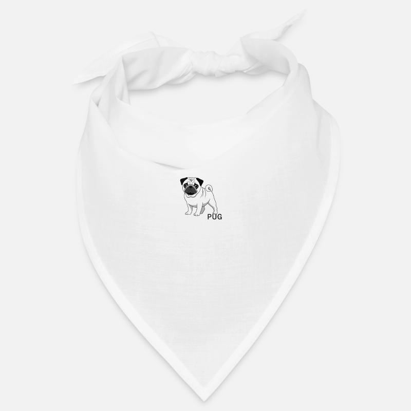 Der Mops - Bandana - Weiß