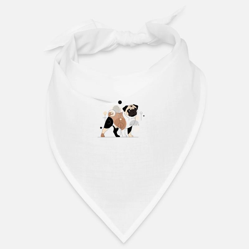 Mops - Bandana - Weiß